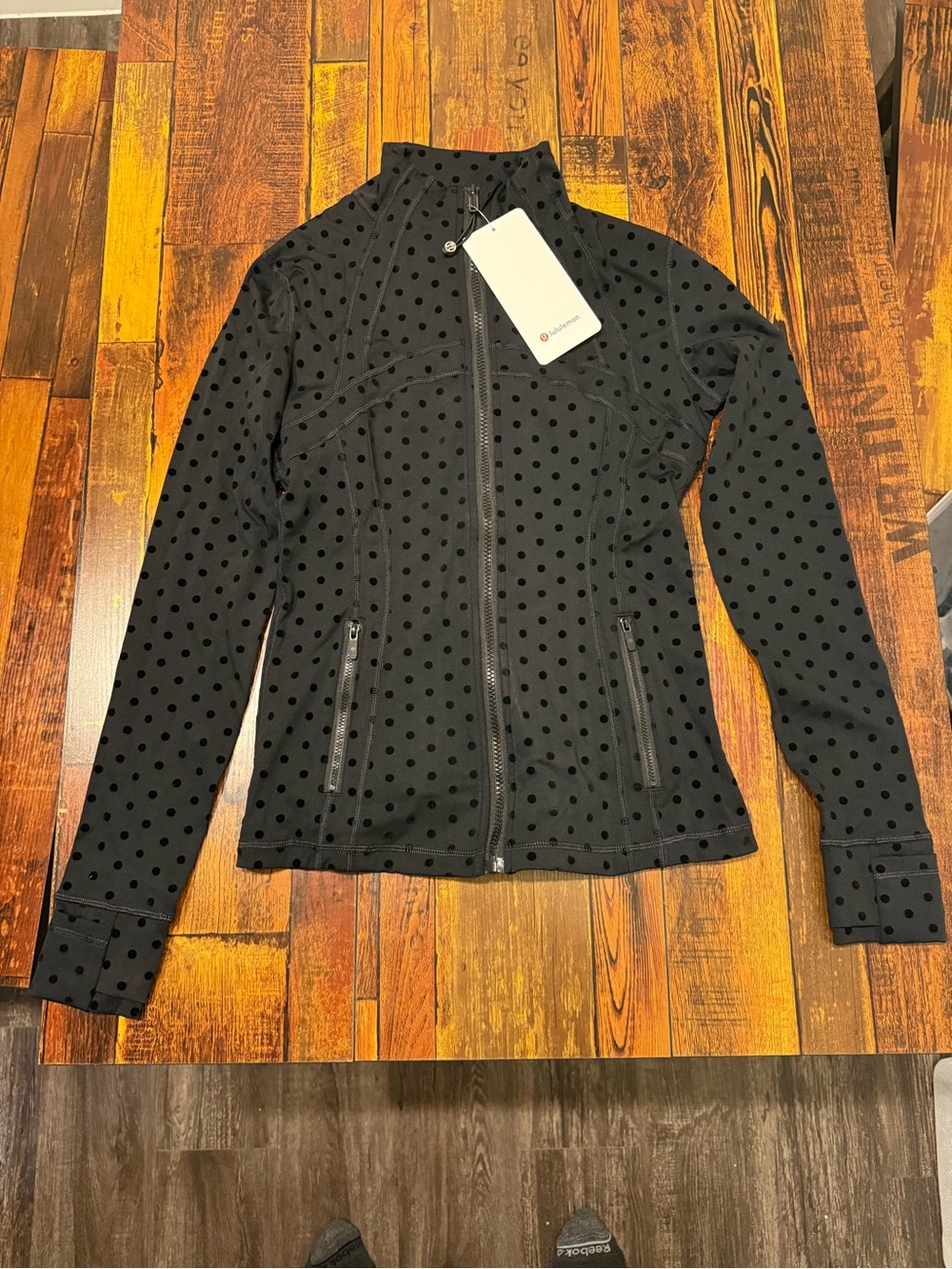 lululemon athletica Black Polka Dot Bomber Jacket and Leggings set